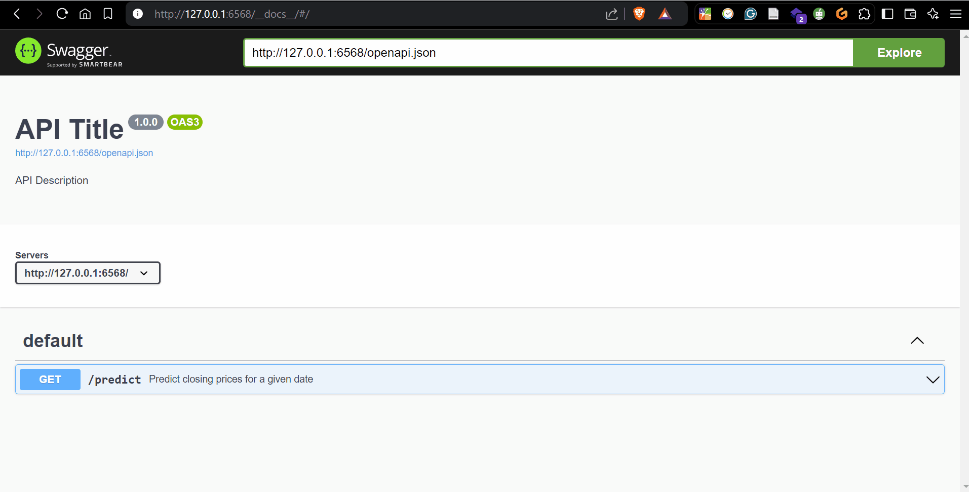 Image showing the automatically generated API docs